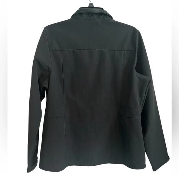 Eddie Bauer Black Shaded Crosshatch Softshell Zip Up Jacket Large - Picture 3 of 12